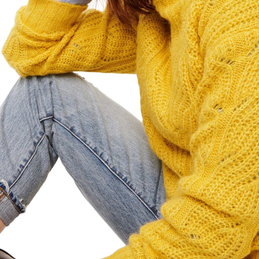 NWT J. Crew Pointelle Cable Knit Sweater, sz L
